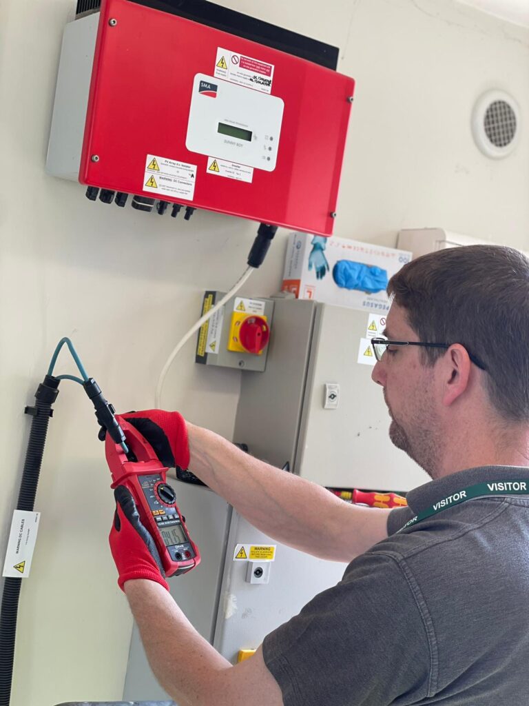 Electrical engineer testing an electrical installation