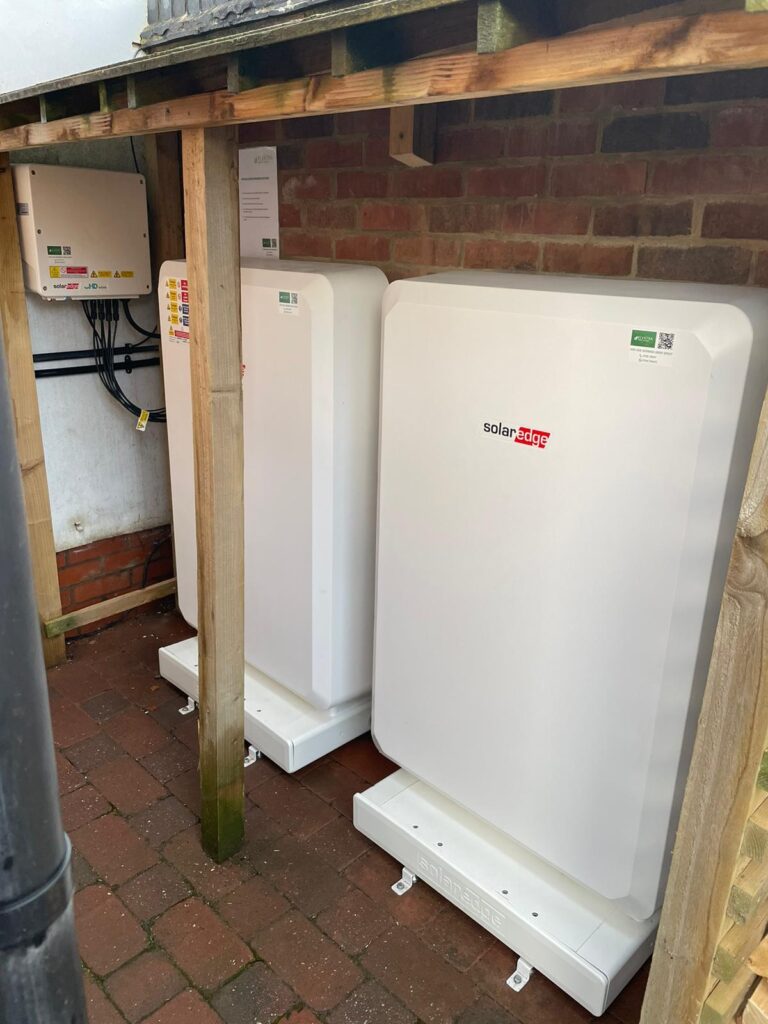 Solaredge solar batteries installed in a residential property