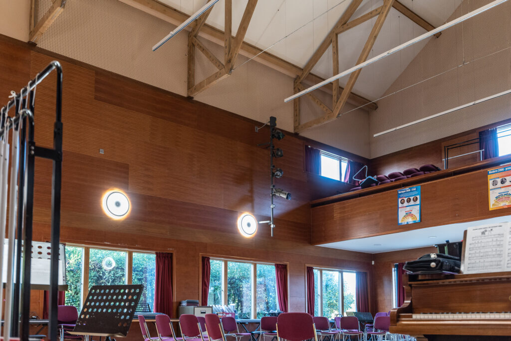 Music hall with a professional lighting installation