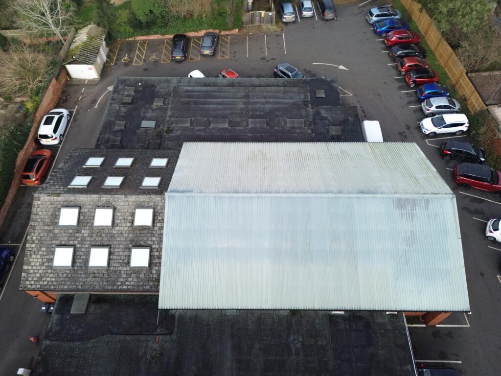 Shottery Memorial Hall's roof before solar PV installation